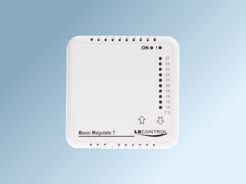 Hvid regulator med indbygget temperatur-føler og alarm-lampe, ES 1090